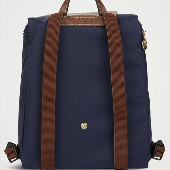 NEW LONGCHAMP LE PLIAGE ORIGINAL BACKPACK LEATHER CANVAS BLACK - Picture 3 of 7